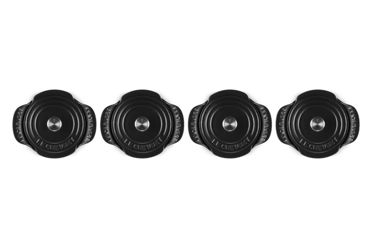 Cast Iron Gourmand Set of 4 Mini Casseroles with Lids