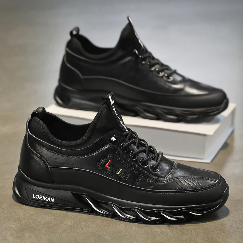 Men's Casual Fashion Orthopedic Hiking Shoes – Anti-Puncture, Anti-Collision, Non-Slip Arch Support Leather Outdoor Sports Shoes for All-Terrain Performance