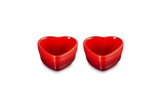Stoneware Set of 2 Heart Ramekins