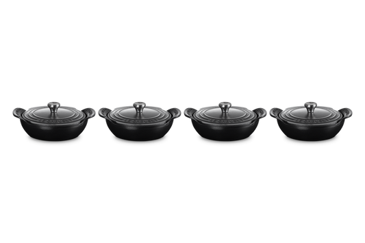Cast Iron Gourmand Set of 4 Mini Braiser with Lids